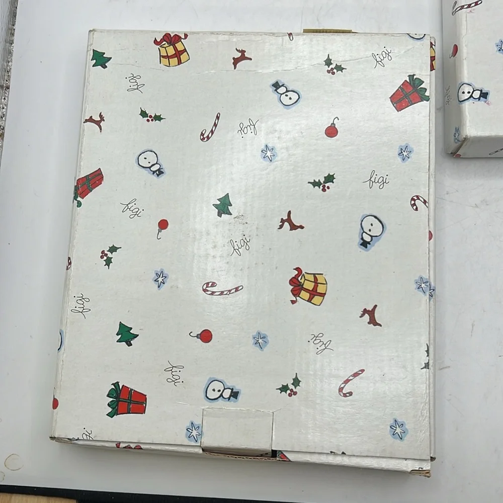 NWT Vintage Figi Lot Two Christmas Picture Frame Gray Tis Season 3.5 X 5 Metal